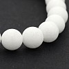 Natural White Jade Round Bead Strands G-J285-01-3