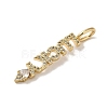 Brass Micro Pave Cubic Zirconia Pendants KK-C058-13G-2