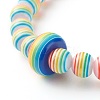 Stripe Resin Rondelle Beads Stretch Bracelets for Parent and Kid BJEW-JB06635-8