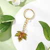 Maple Leaf Alloy Enamel Pendant Decorations KEYC-JKC01394-1