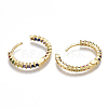 Brass Micro Pave Cubic Zirconia(Random Mixed Color) Hoop Earrings EJEW-S201-59-2