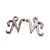 Gunmetal Plated Alloy Letter Pendants PALLOY-J718-01B-N-1