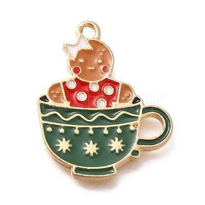Christmas Theme Alloy Enamel Pendants LS-ENAM-Q509-02KCG-16-1