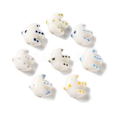Cute Polka Dot Bird Shaped Porcelain Beads PR-CBA3F2D-01-1