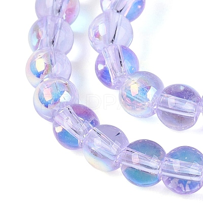 Electroplate Transparent Glass Beads Strands EGLA-Q132-4MM-A03-1