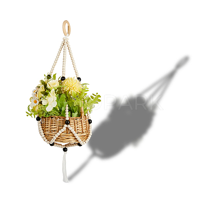 Wooden Plant Rack AJEW-WH20816-032A-1