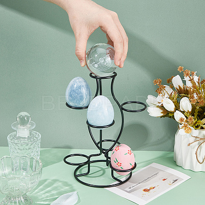 7-Slot Iron Easter Egg Display Stands ODIS-WH0058-21B-EB-1