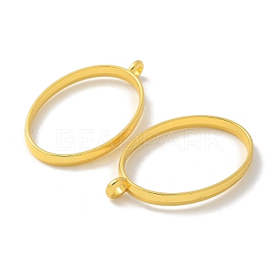 Rack Plating Alloy Oval Open Back Bezel Pendants LS-PALLOY-S047-26E-FF-1