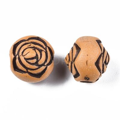 Imitation Wood Acrylic Beads SACR-S031-05-1