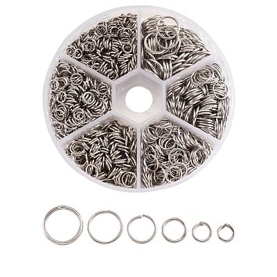 1600 pcs Iron Open Jump Rings IFIN-MSMC010-04P-NF-1