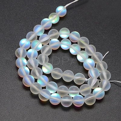 Synthetic Moonstone Beads Strands G-F142-6mm-01-1