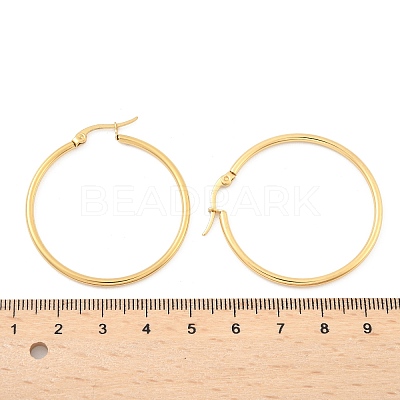 Ring 304 Stainless Steel Big Hoop Earrings X-EJEW-N0016-11G-F-1