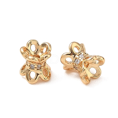 SHEGRACE Brass Clear Cubic Zirconia Beads XGRQ4G675-684G-1