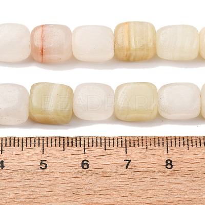 Natural Green Banded Calcite(Afghan Jade) Beads Strands G-B155-D02-1