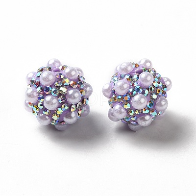 Polymer Clay Rhinestone Beads RGLA-D050-01F-1