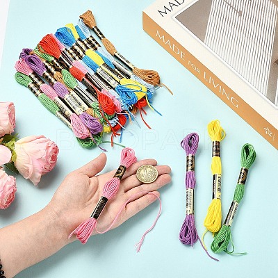 6Bundles Polyester Embroidery Floss OCOR-YW0001-25B-1