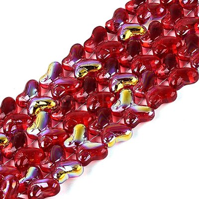 Baking Paint Electroplate Transparent Glass Beads Strands EGLA-Q136-03A-11-1