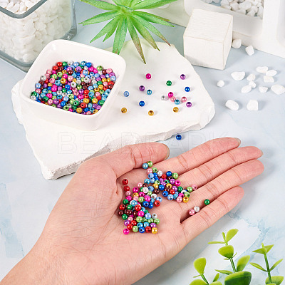 360Pcs 12 Colors Spray Painted Acrylic Beads MACR-TA0002-25-1