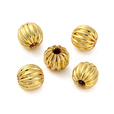 Rack Plating Pumpkin Brass Spacer Beads KK-Z070-35G-02-1