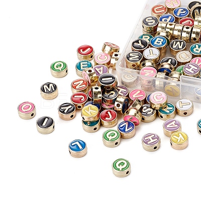 104Pcs 26 Colors Alloy Enamel Beads ENAM-YW0001-75-1