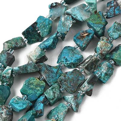 Raw Rough Natural Chrysocolla Beads Strands G-D101-A08-1