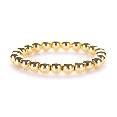 Synthetic Non-magnetic Hematite Beaded Stretch Bracelets for Men Women YP2747-6-1