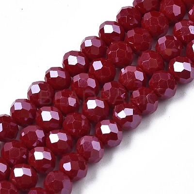 Electroplate Glass Beads Strands X-EGLA-A034-P6mm-A22-1