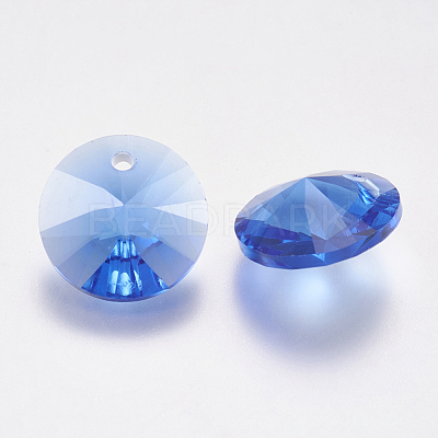 Faceted Glass Rhinestone Charms RGLA-F049-6mm-206-1