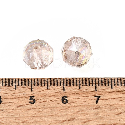 Electroplate Transparent Round Glass Beads GL-CBA6A73-HR02-1