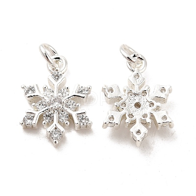 Rack Plating Brass Micro Pave Cubic Zirconia Charms KK-E081-15S-1