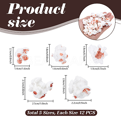 60Pcs 5 Styles Resin Simulation Popcorn RESI-GA0001-43-1