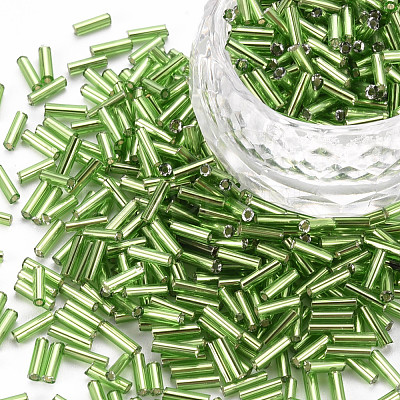 Plated Glass Bugle Beads SEED-S046-01B-49A-1