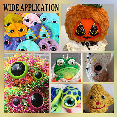 20Pcs 5 Colors Glass Craft Eyes Cabochons DOLL-PH0001-51-1