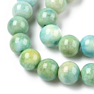 Ombre Effect Dyed Crackle Glass Beads X1-GLAA-T031-10mm-01R-1
