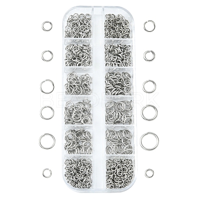 12 Styles 304 Stainless Steel Open Jump Rings Sets DIY-FS0004-13-1