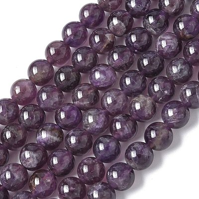 Natural Amethyst Beads Strands G-M445-8MM-01D-1