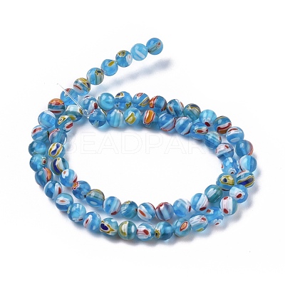 Round Millefiori Glass Beads Strands LK-P001-13-1