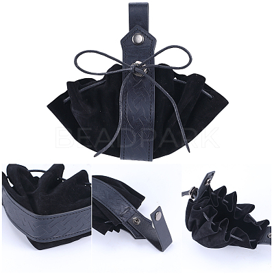 Men's Viking PU Leather Belt Chain with Belt Pouch Renaissance DIY-WH0504-46B-1