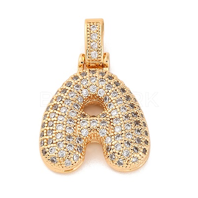 Brass Micro Pave Cubic Zirconia Pendants KK-C076-29A-G01-1