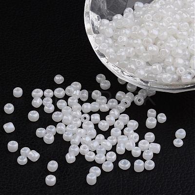 DIY Craft Beads 6/0 Ceylon Round Glass Seed Beads X-SEED-A011-4mm-141-1
