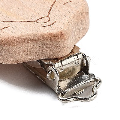 Beech Wood Pacifier Clip AJEW-M015-01A-1