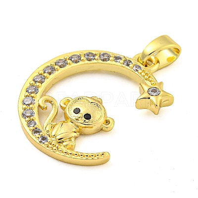 Brass Micro Pave Clear Cubic Zirconia Pendants FIND-Z044-03D-1