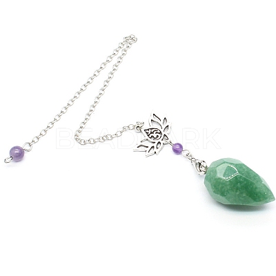 Natural Green Aventurine Dowsing Pendulum Big Pendants PW-WGAD194-07-1