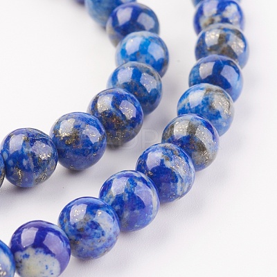 Natural Lapis Lazuli Beads Strands X-G-G099-8mm-7B-1