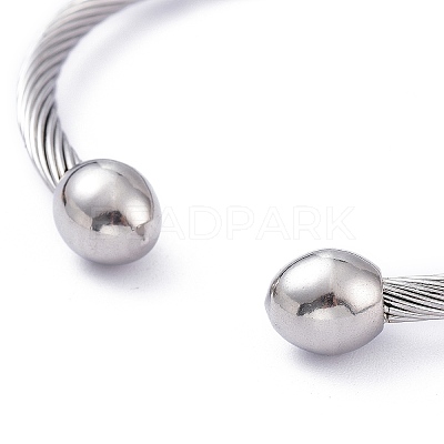 Tarnish Resistant 304 Stainless Steel Cuff Bangles BJEW-M284-12P-1