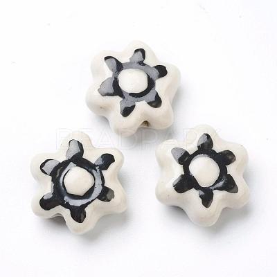 Handmade Porcelain Flower Beads Strands PORC-G006-16A-1