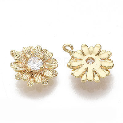 Brass Cubic Zirconia Charms X-KK-S355-014-NF-1