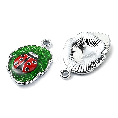 Rack Plating Alloy Enamel Pendants PALLOY-F308-08P-1