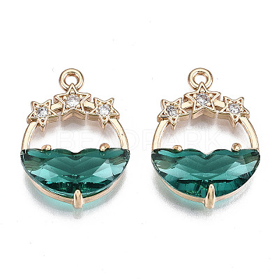 Faceted Transparent Glass Pendants X-GLAA-T020-18E-1