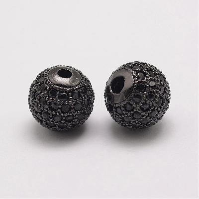 Brass Micro Pave Cubic Zirconia Beads ZIRC-E110-06B-1